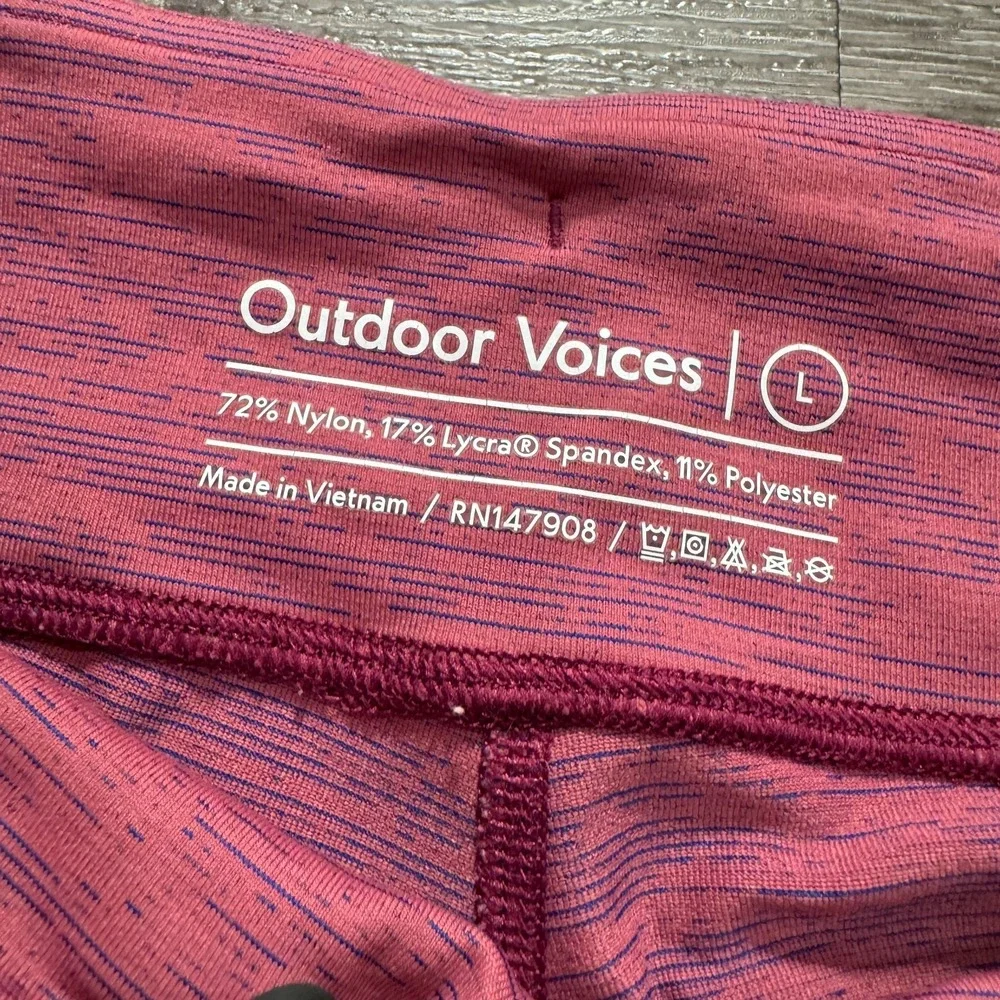 Outdoor Voices Leggings Womens Large Pink Yoga Performance‎ Modern Fitness 26x24